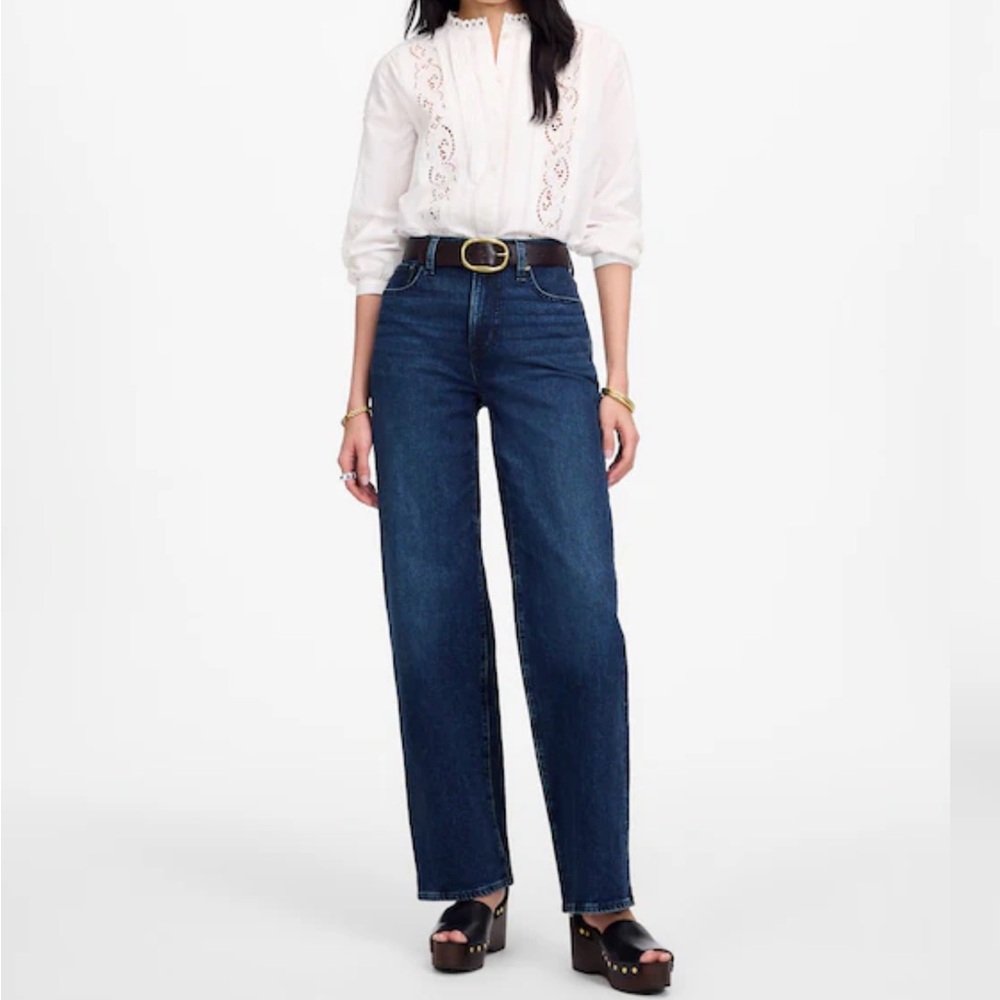 Madewell Dark Blue Curvy Fit Flare & Wide Leg Jeans